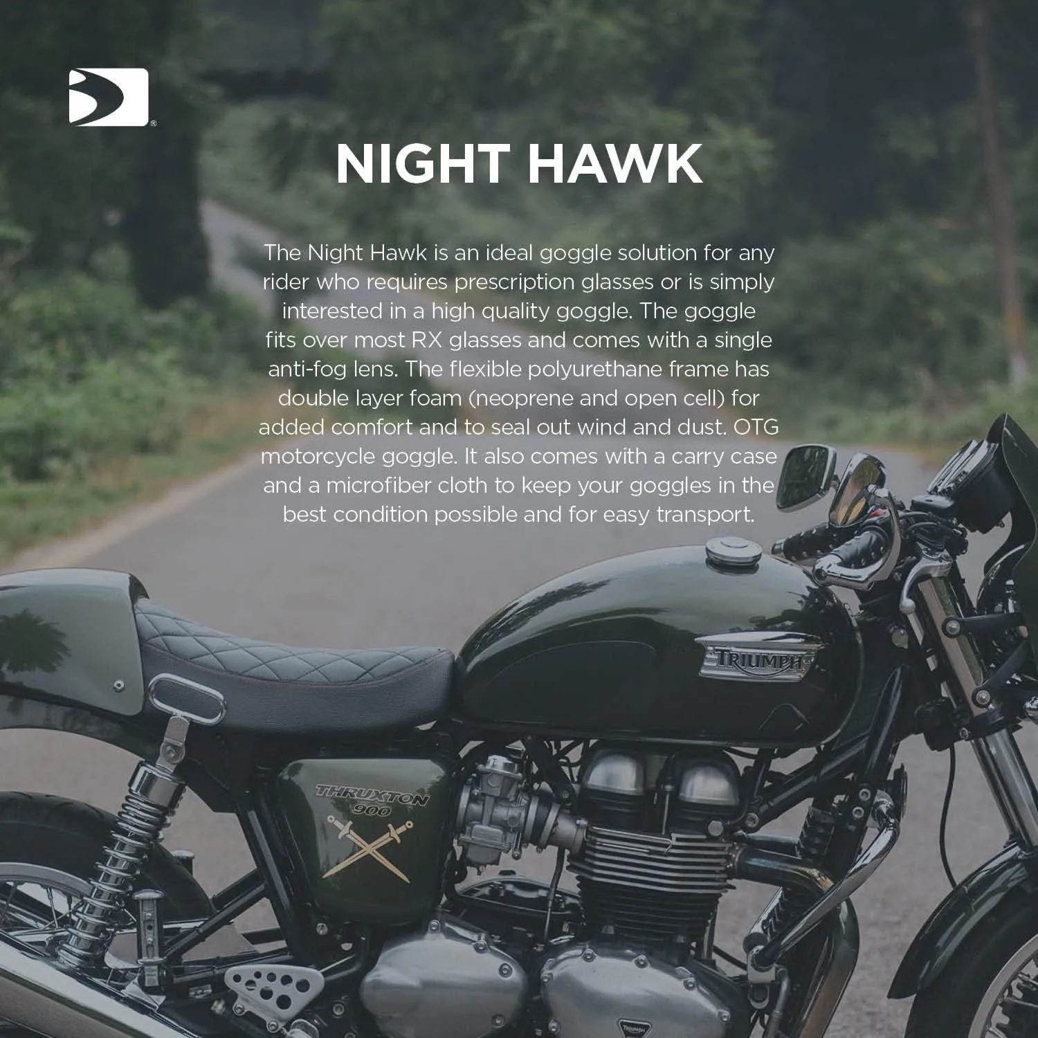 BOBSTER Night Hawk OTG Motorcycle/Snow Goggles
