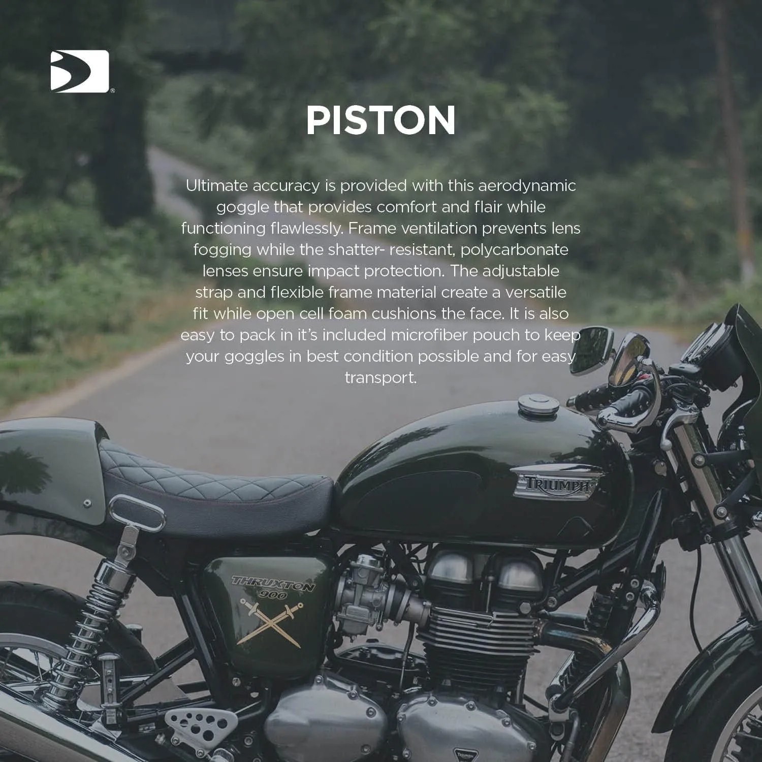 Bobster Piston Goggles, Matte Black Rubber Frame
