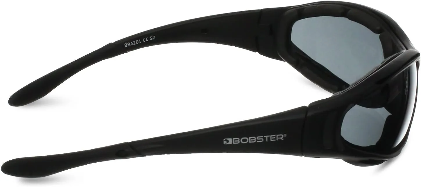 Bobster Raptor 2 Interchangeable Sunglasses, Black Frame/3 Lenses (Smoked, Amber and Clear)