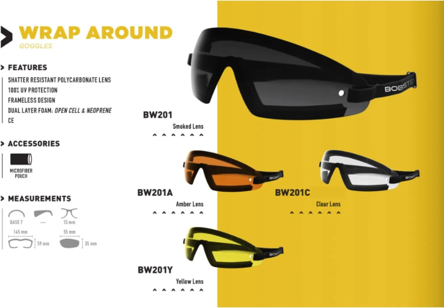 BOBSTER Wrap Around Goggles