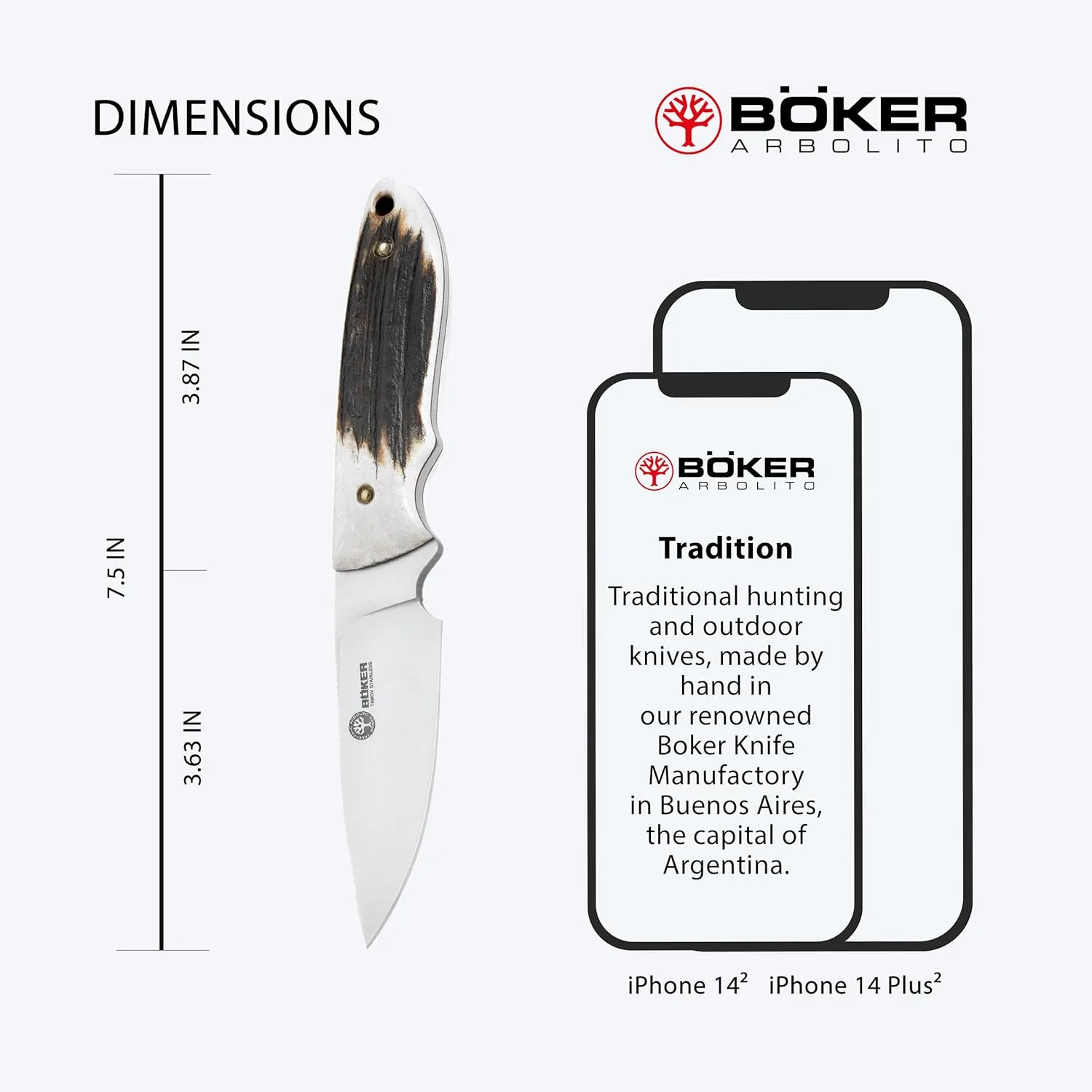 BOKER Arbolito Pine Creek Compact Hunting Knife