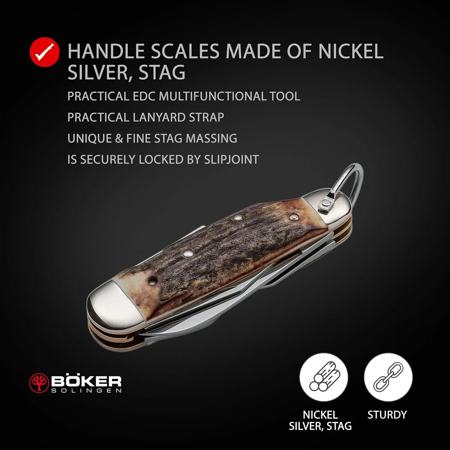BOKER Camp Knife Stag