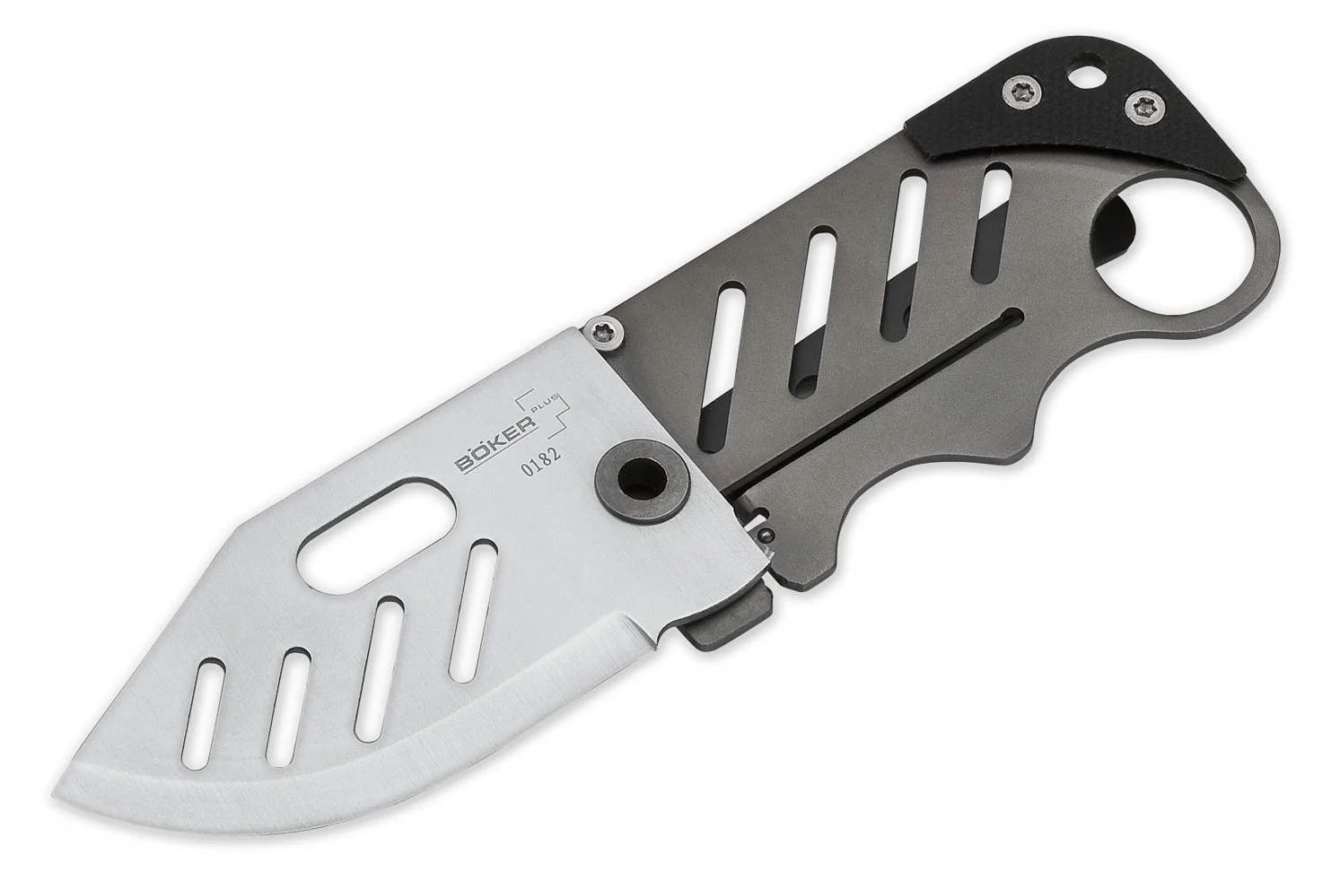 BOKER Plus 01BO010 Credit Card Knife with 2-1/4 in. Straight Edge Blade, Black