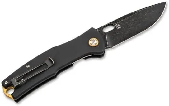 Boker Plus Fieldfolder - 3.35" Stonewashed D2 Blade, Linerlock with Black G10 Scales Designed by Jesper Voxnaes - 01BO375