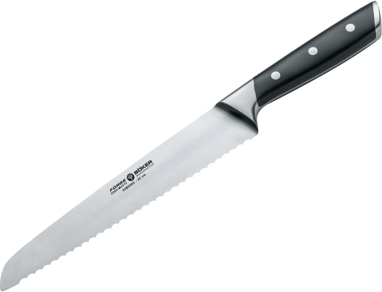 Boker 03B0503 Forge Bread Knife with 8 5/8 in. Blade, Black