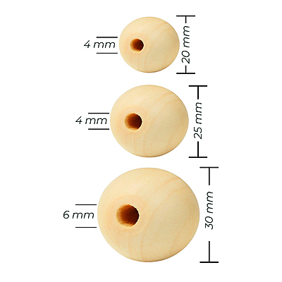 Bolas Madera 20mm Color Natural Paquete por 100 Unidades Bolas Madera 20mm Color Natural Paquete por 100 Unidades