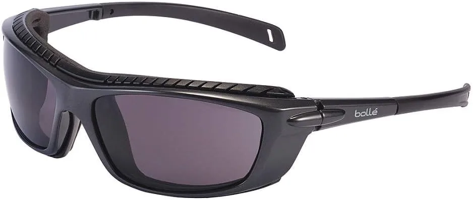 Bolle Safety Eyewear Safety Smoke PC Anti Scratch | Anti Fog Platinum Black Blue, Multi, 40277, One Size