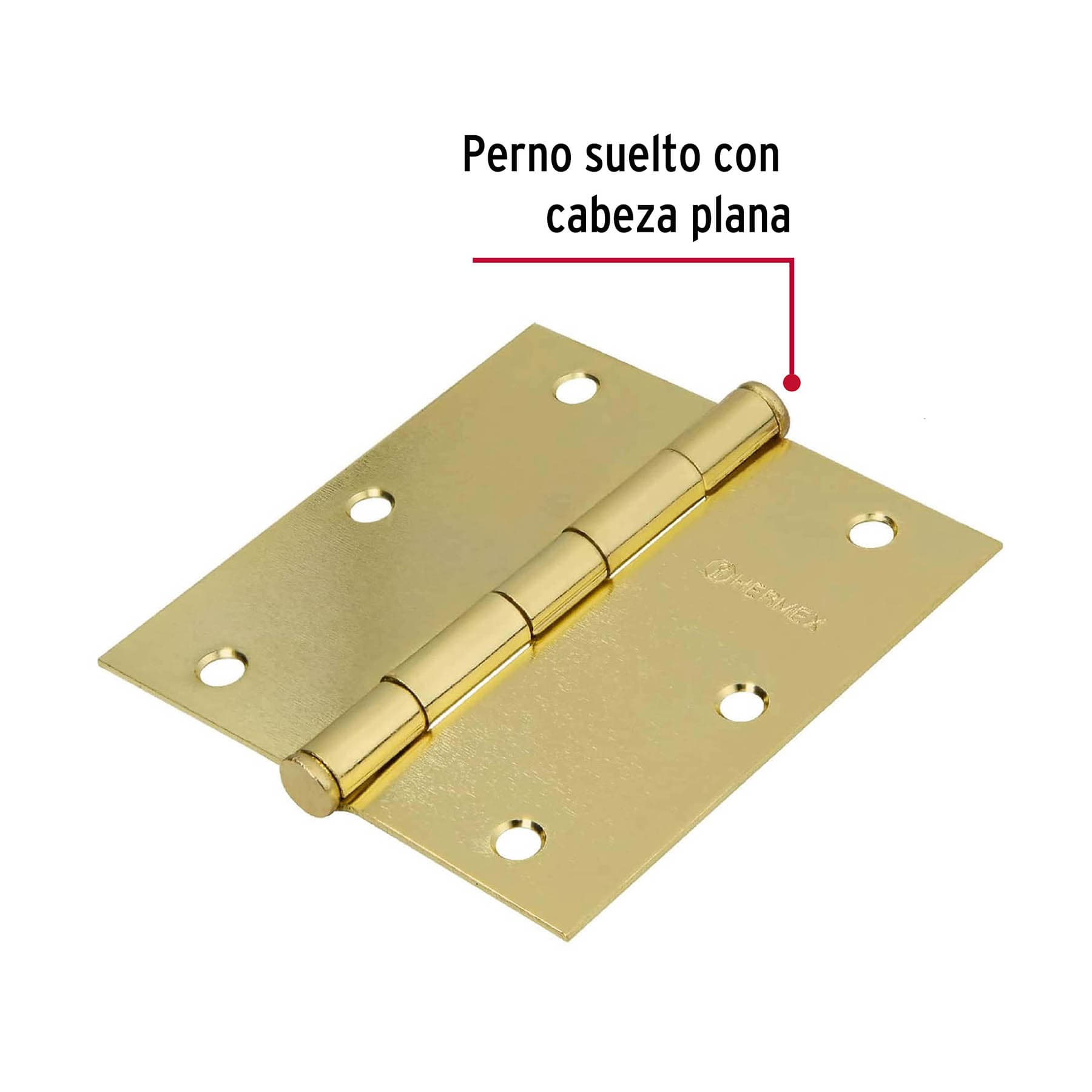 Bolsa c/2 bisagras cuadrada 3-1/2'acero latonado,HermexBasic - BC-351PPB / 23698