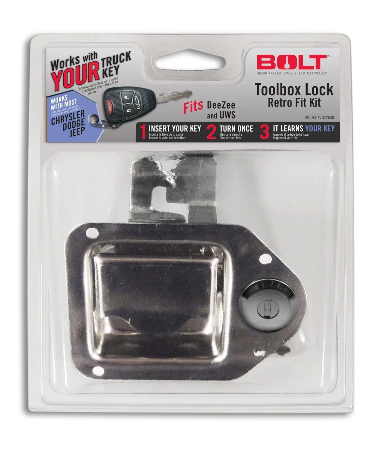 Bolt 7022699 Toolbox Latch Retrofit Kit for Dodge, Jeep and Ram Keys (Pack of 1) Ram, Jeep, Dodge Keys