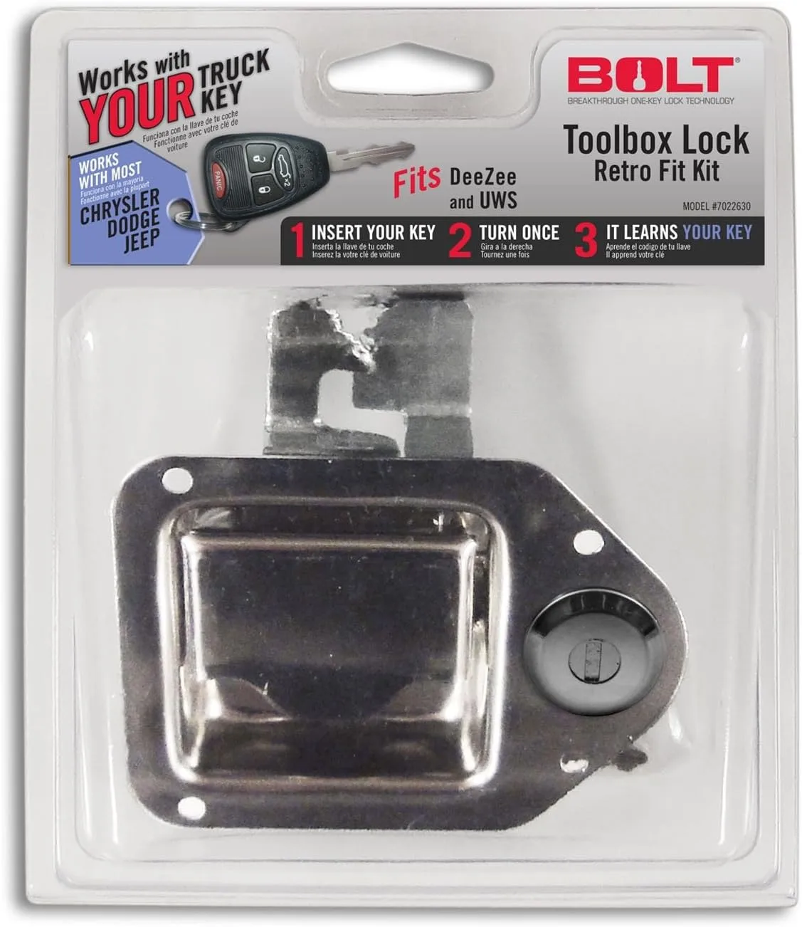 Bolt 7022699 Toolbox Latch Retrofit Kit for Dodge, Jeep and Ram Keys (Pack of 1) Ram, Jeep, Dodge Keys