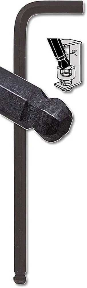 Bondhus 10911 7/32" Ball End Tip Hex Key L Wrench with ProGuard Finish and Long Arm, 4.9", 5 Piece