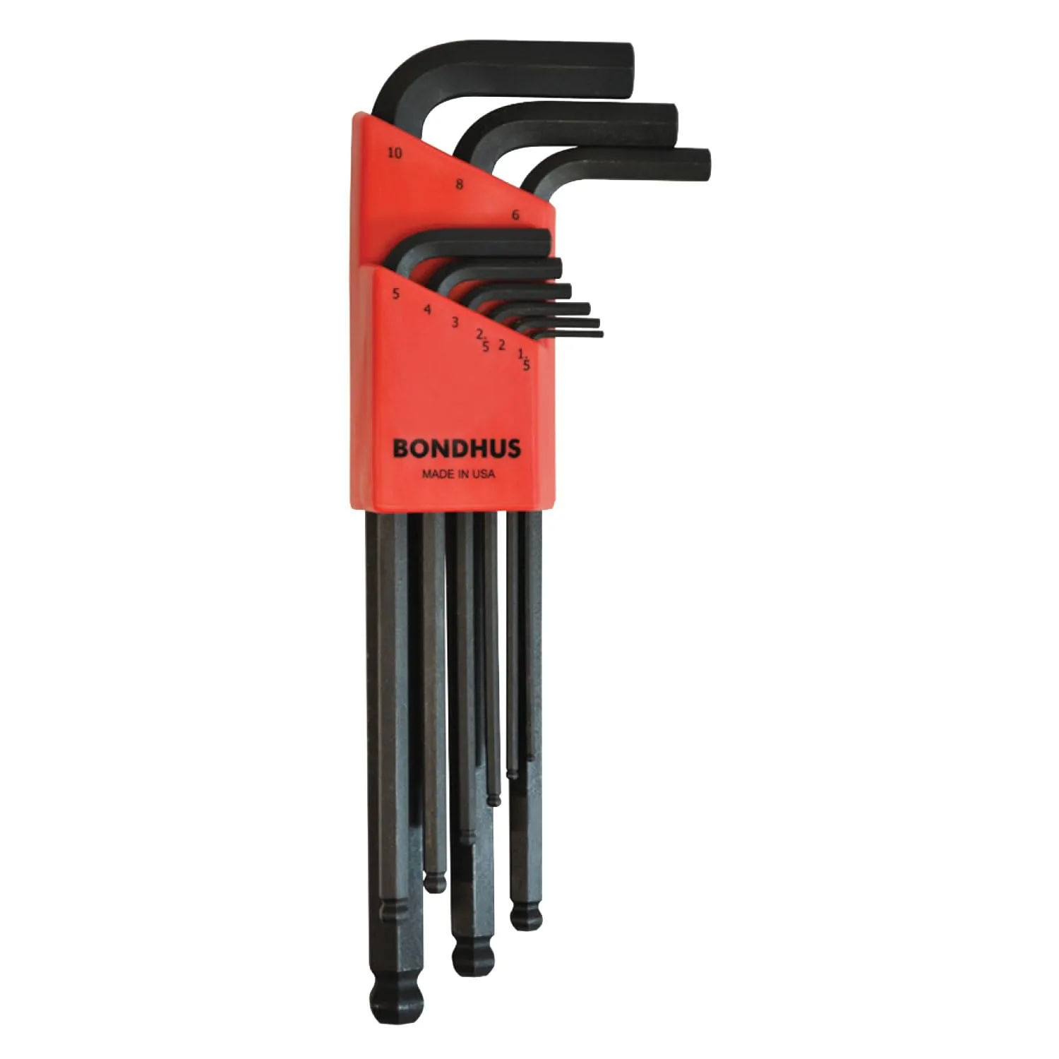 Bondhus 10999 Set of 9 Balldriver L-wrenches, ProGuard Finish, sizes 1.5-10mm One Size