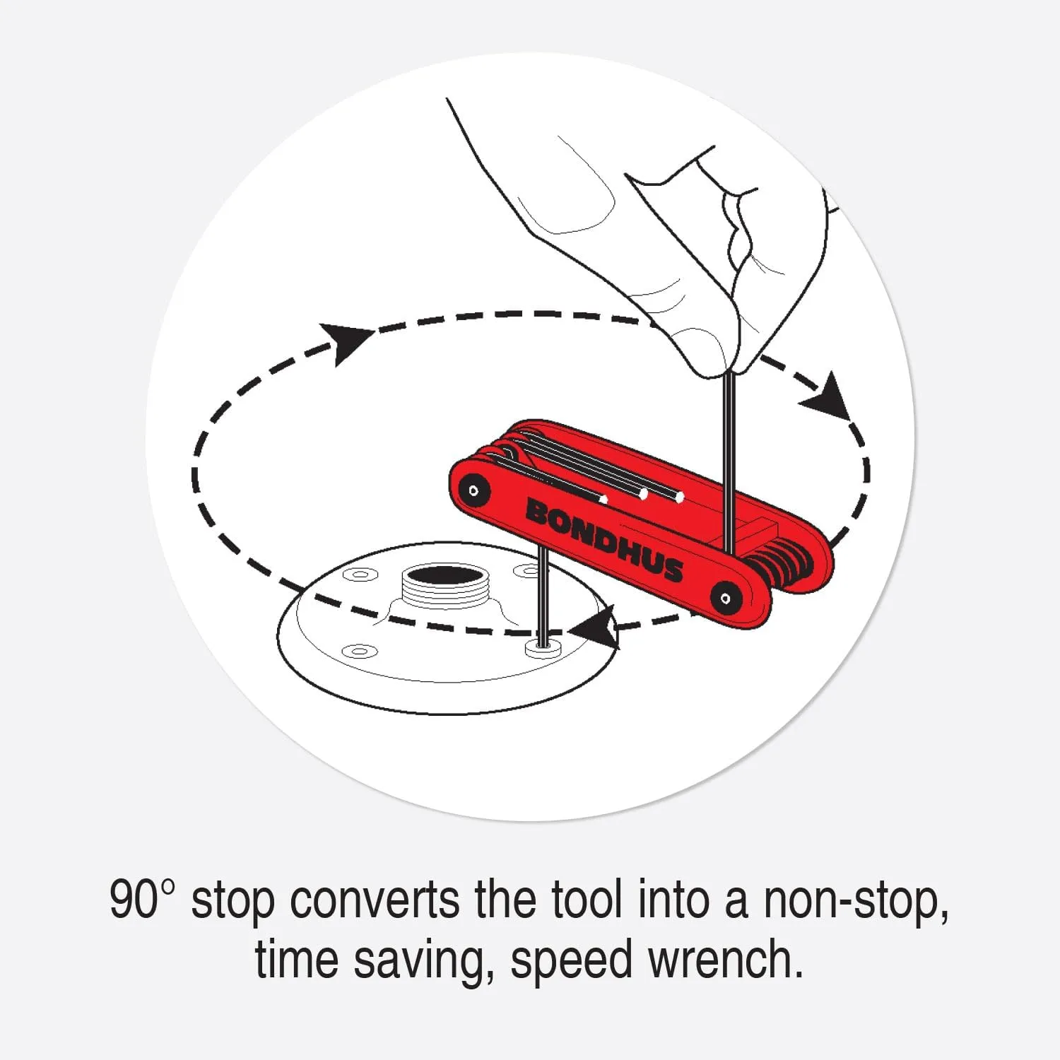 Bondhus BDH12589HF9 GorillaGrip Fold-Up Tool, (1 per Pack)