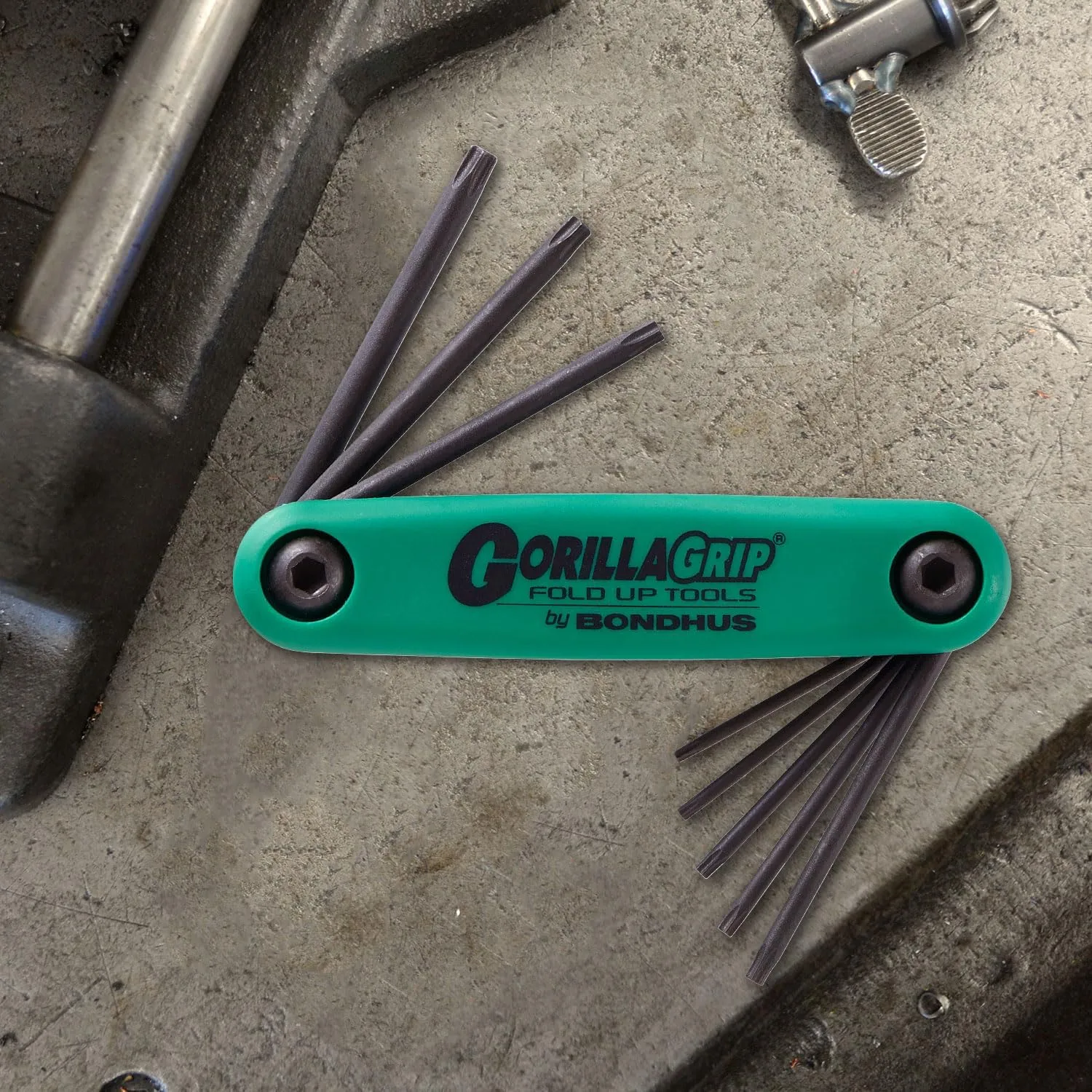 Bondhus 12632 GorillaGrip, Set of 8 Star Fold-up Keys, sizes T6-T25, multi, one size