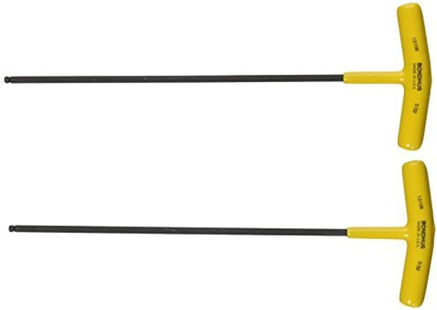 Bondhus 13109 5/32" Ball End Tip Graduated Length T-Handle with ProGuard Finish, 9.1", 2 Piece One Size (2 Piece)