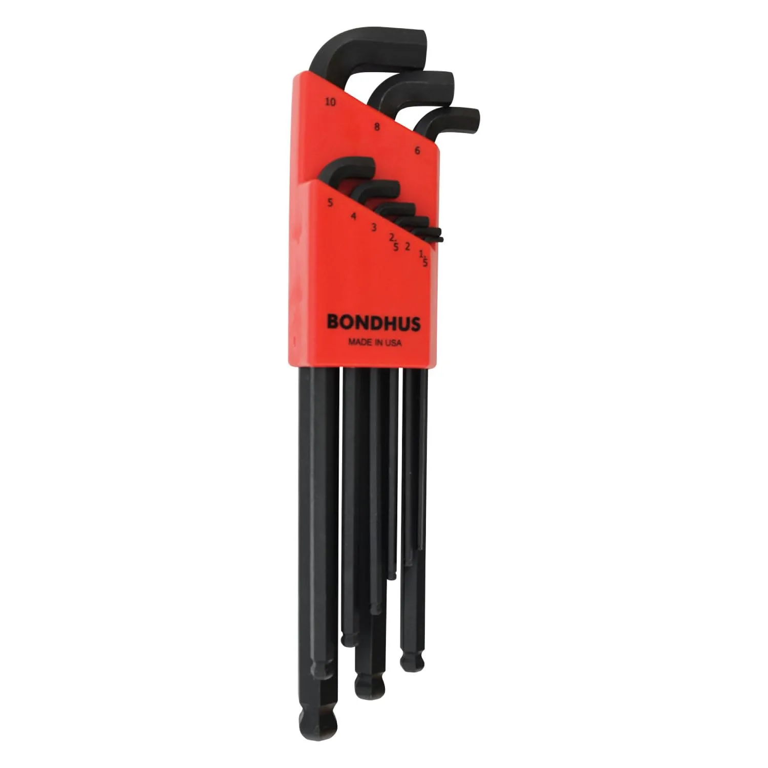 Bondhus 16599 Set of 9 Balldriver Stubby L-wrenches, sizes 1.5-10mm