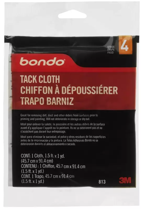 Bondo Tack Cloth, 1 Cloth, 1.5 ft x 1 yd (813)