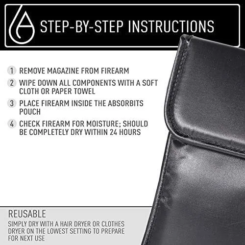 BONE-DRI Rust Prevention Gun & Ammo Bag - Moisture Absorbing Gun Bag for Handguns