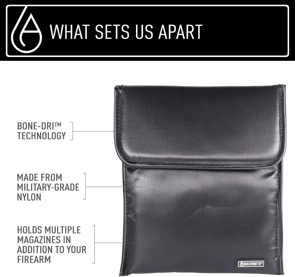 BONE-DRI Rust Prevention Gun & Ammo Bag - Moisture Absorbing Gun Bag for Handguns