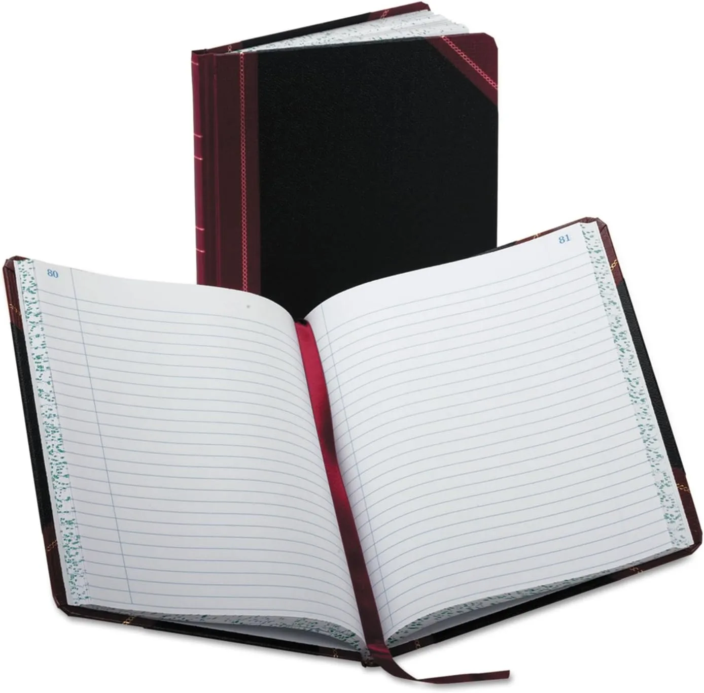 Boorum & Pease 38150R Record Book, Ruled, 150 Pages, 9-5/8-Inch x7-5/8-Inch, Black/Red
