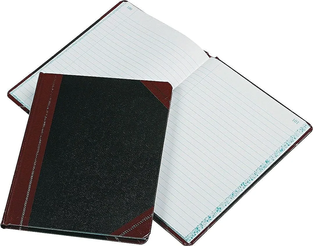 Boorum & Pease 38150R Record Book, Ruled, 150 Pages, 9-5/8-Inch x7-5/8-Inch, Black/Red