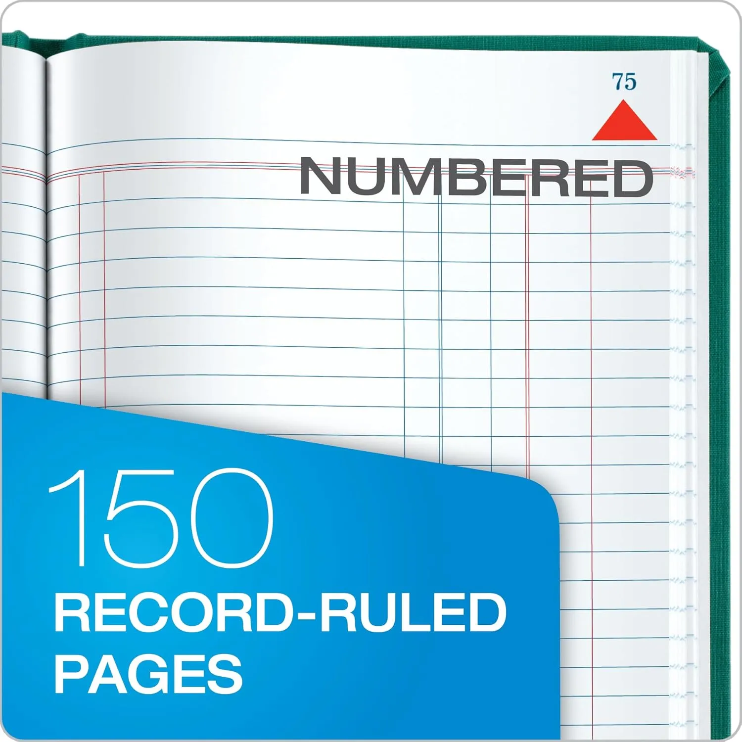 Boorum & Pease 66 Series Account Book, Journal Ruled, Blue, 150 Pages, 12-1/8 x 7-5/8