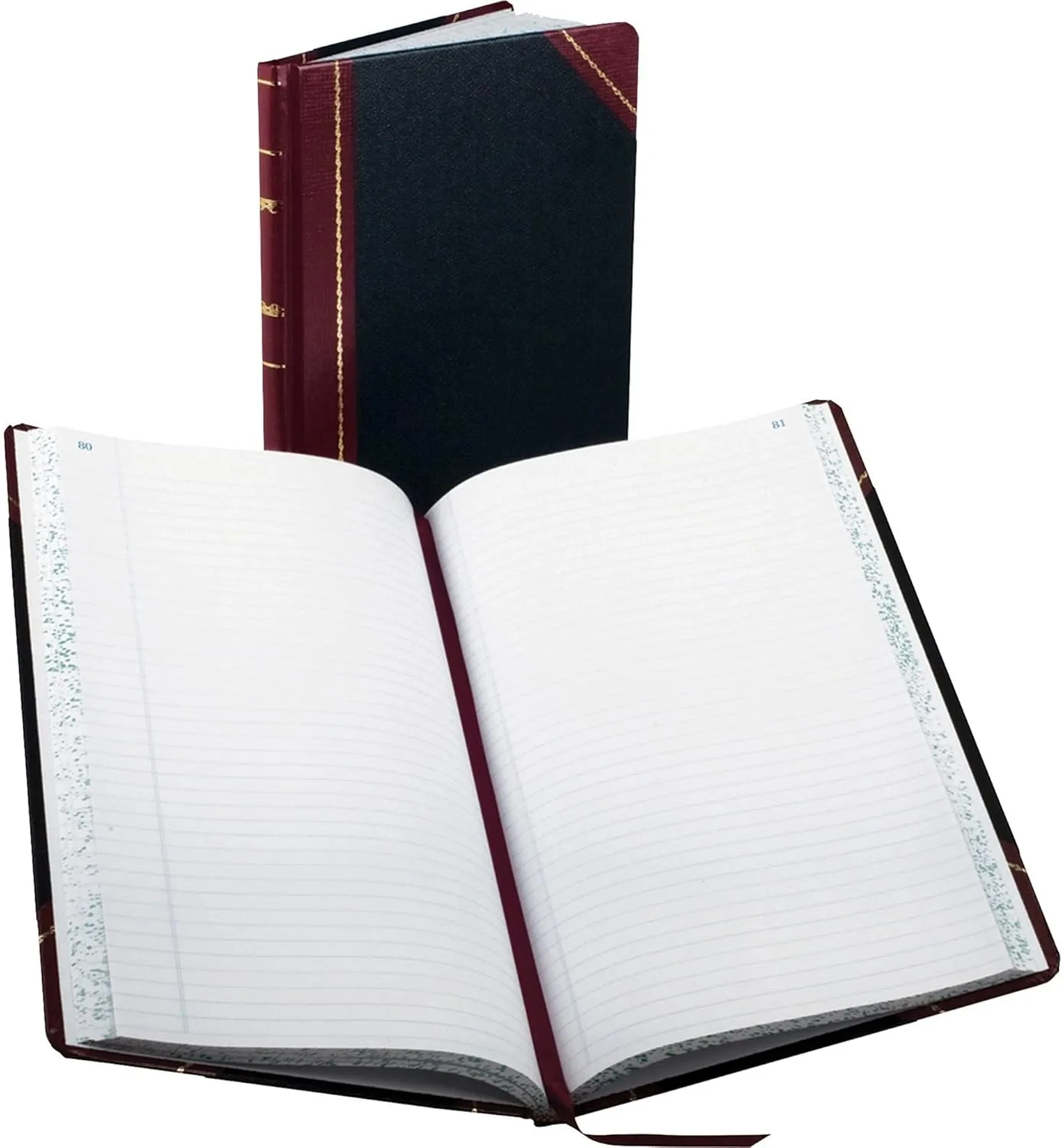Boorum & Pease Account Record Book, 8 5/8" x 14 1/8", Record Ruled, 300 Pages, Black/Red