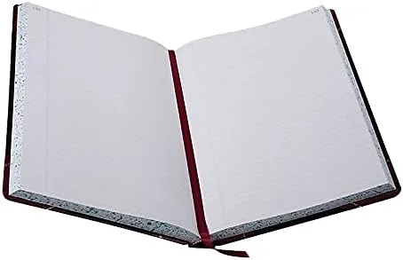 Boorum & Pease Account Record Book, 8 5/8" x 14 1/8", Record Ruled, 300 Pages, Black/Red