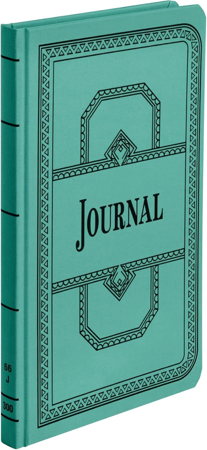 Boorum & Pease® Canvas Account Book, Journal, 16 Lb., 12 1/8" x 7 5/8", 300 Pages, Blue