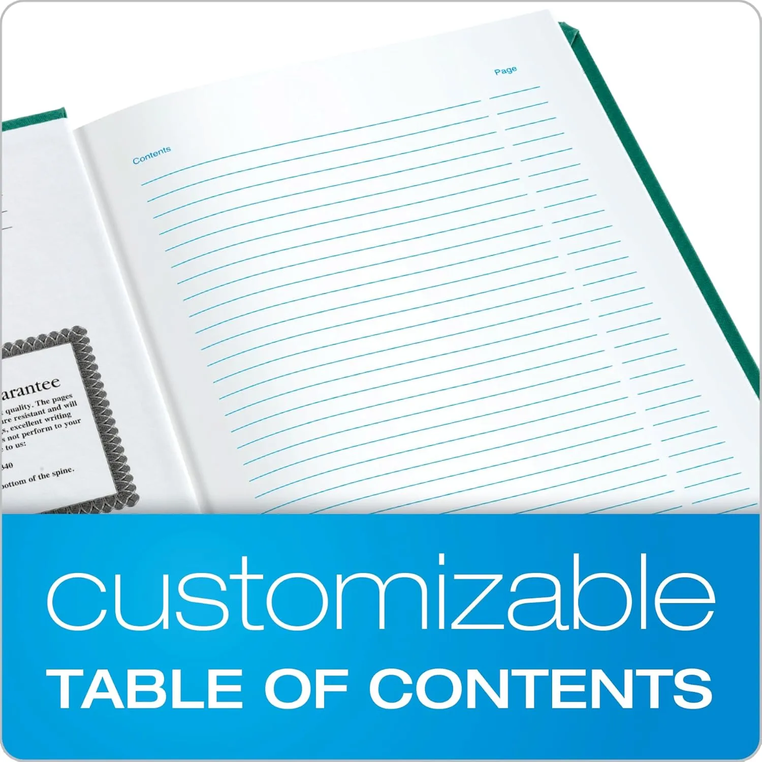 Boorum & Pease® Canvas Account Book, Journal, 16 Lb., 12 1/8" x 7 5/8", 300 Pages, Blue