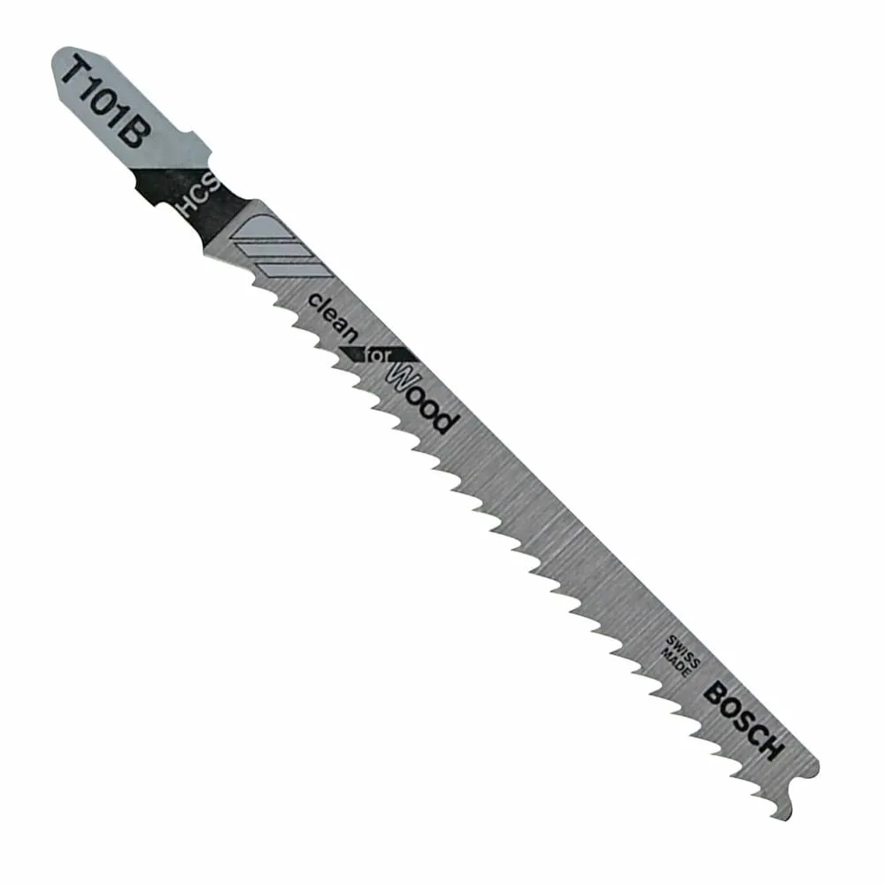 Bosch T101B 5 pc. 4 in. 10 TPI Variable Pitch Clean for Wood T-Shank Jig Saw Blades