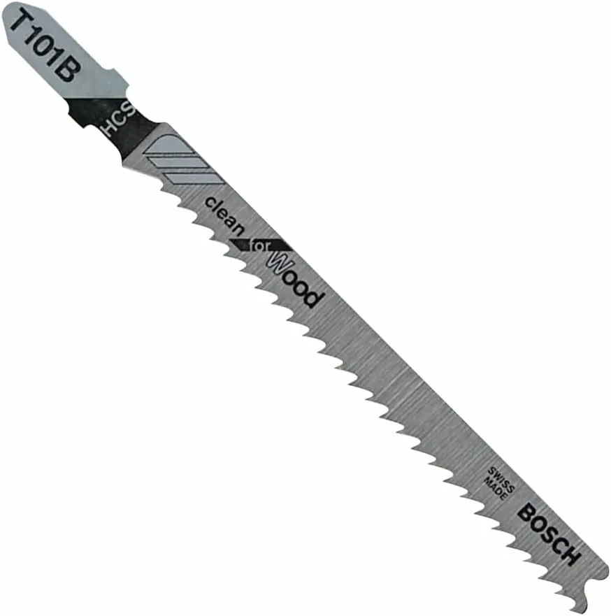 Bosch T101B 5 pc. 4 in. 10 TPI Variable Pitch Clean for Wood T-Shank Jig Saw Blades