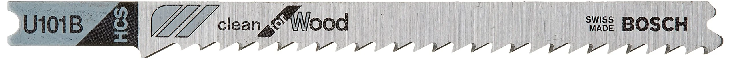BOSCH U101B 5-Piece 4 In. 10 TPI Variable Pitch Clean for Wood U-shank Jig Saw Blades, Silver metallic