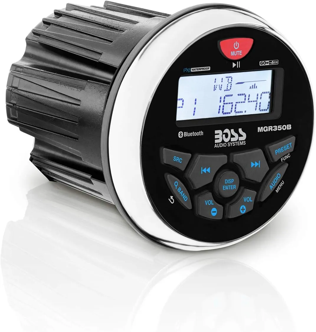 BOSS Audio Systems MGR350B Marine Gauge Receiver and Speaker Kits