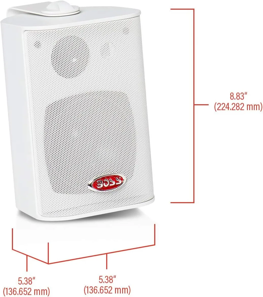 BOSS Audio Systems MR4.3 4-Inch 3-Way Marine Enclosed Speakers (Pair)