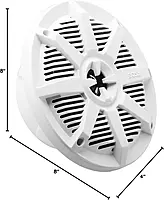 BOSS Audio Systems MR62W 6.5 inch Marine Boat Stereo Speakers - 200 Watts (per Pair), Coaxial, 2 Way, Full Range, 4 Ohms