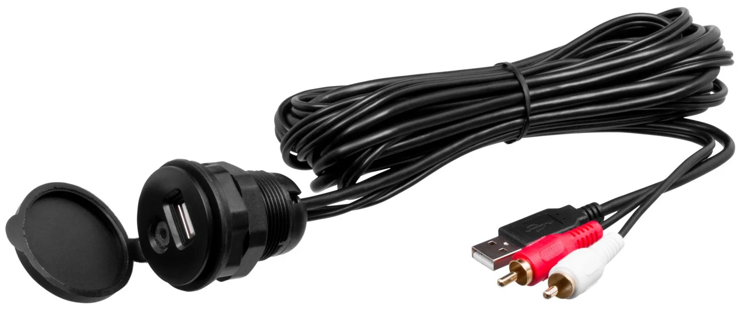 BOSS Audio Systems MUSB35 Universal USB 3.5mm 6 foot long Auxiliary Interface Mount and Cable