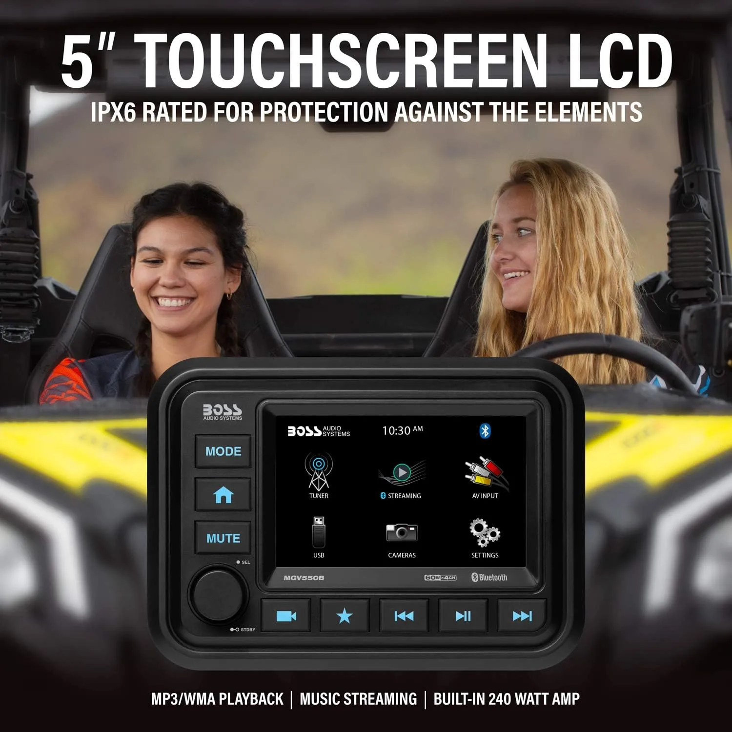 BOSS Audio Systems Marine Gauge Receiver - Weatherproof Bluetooth Digital Media Receiver