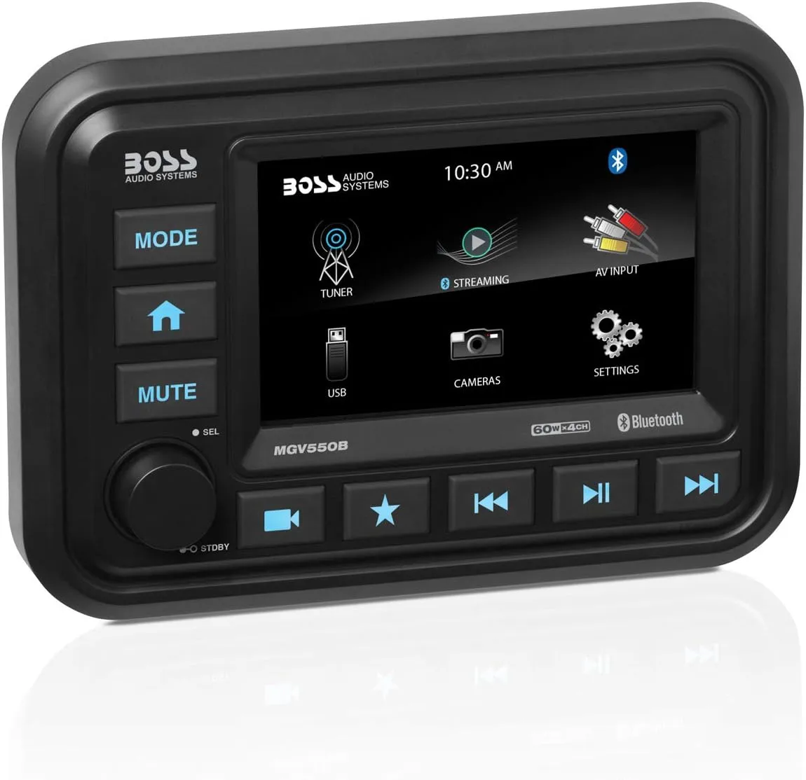 BOSS Audio Systems Marine Gauge Receiver - Weatherproof Bluetooth Digital Media Receiver