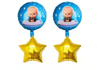 Boss Baby Theme Foil Balloons Yellow - (Pack of 5)