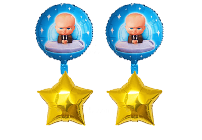 Boss Baby Theme Foil Balloons Yellow - (Pack of 5)