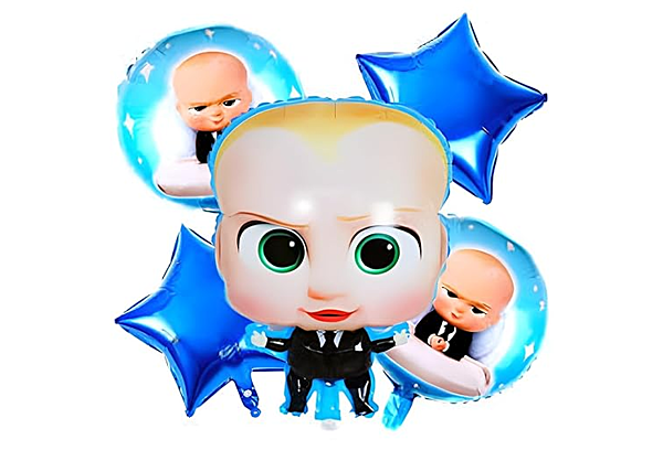 Boss Baby Theme Foil Balloons - Blue - (Pack of 5)