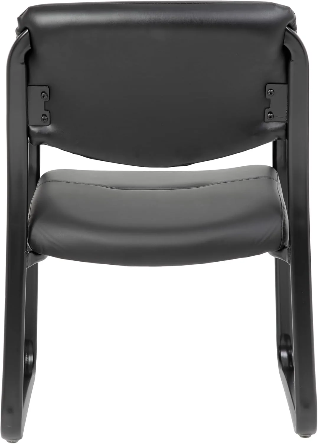 Boss Office Products Leather Sled Base Side Guest Chair, Black
