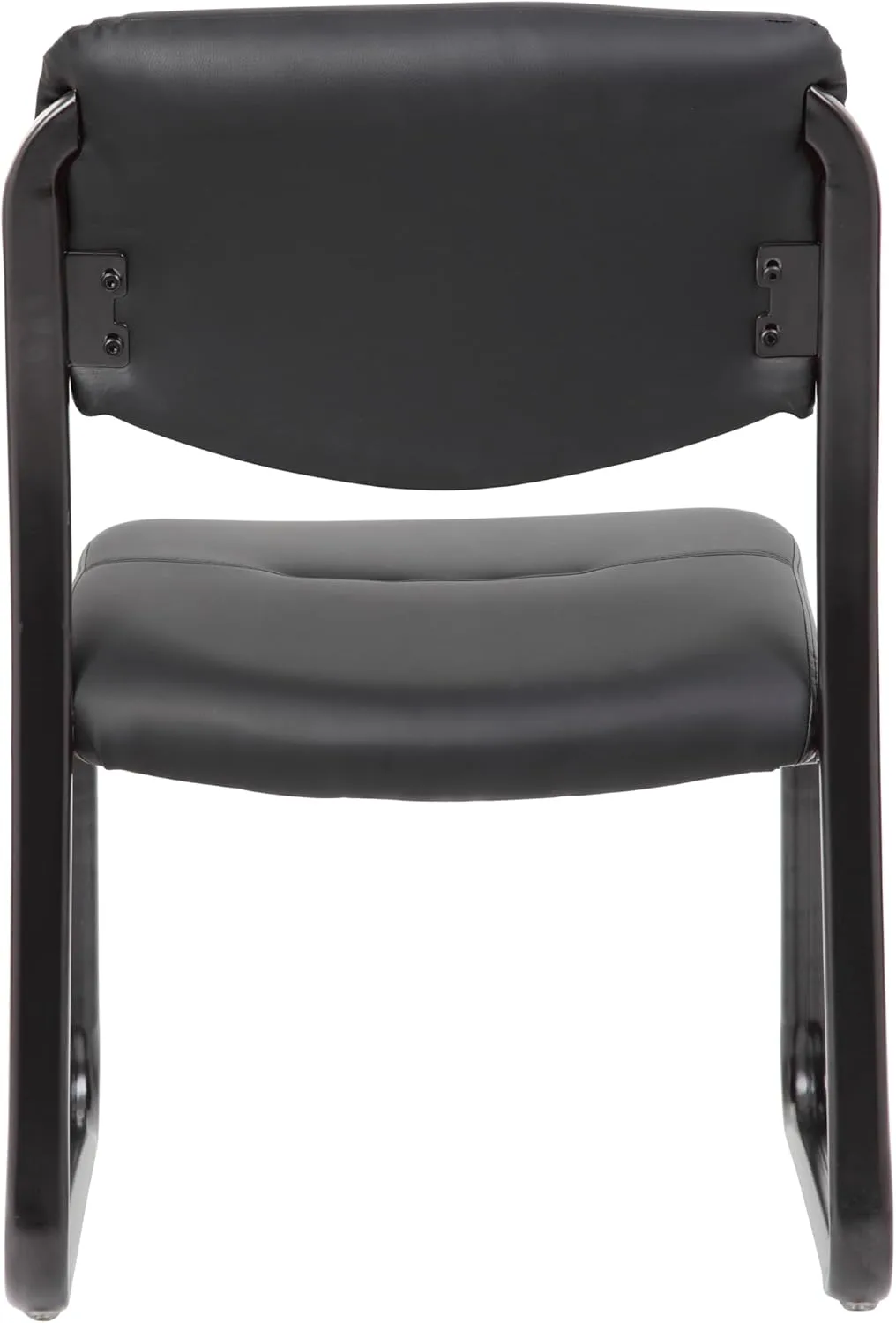 Boss Office Products LeatherPlus Bonded Leather Guest Chair, Black