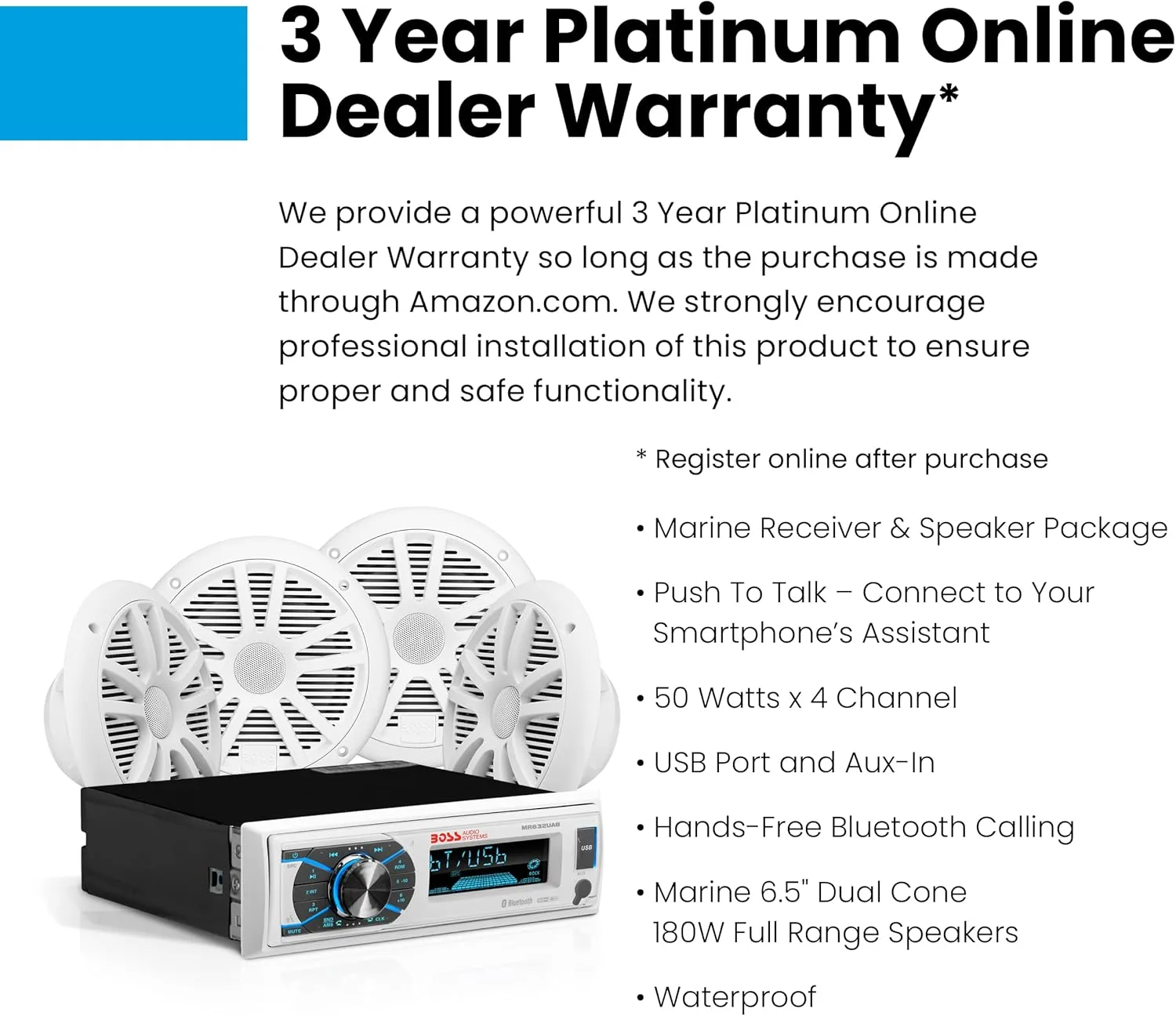 BOSS Audio Systems Marine Stereo & 6.5 Inch Speaker Kit