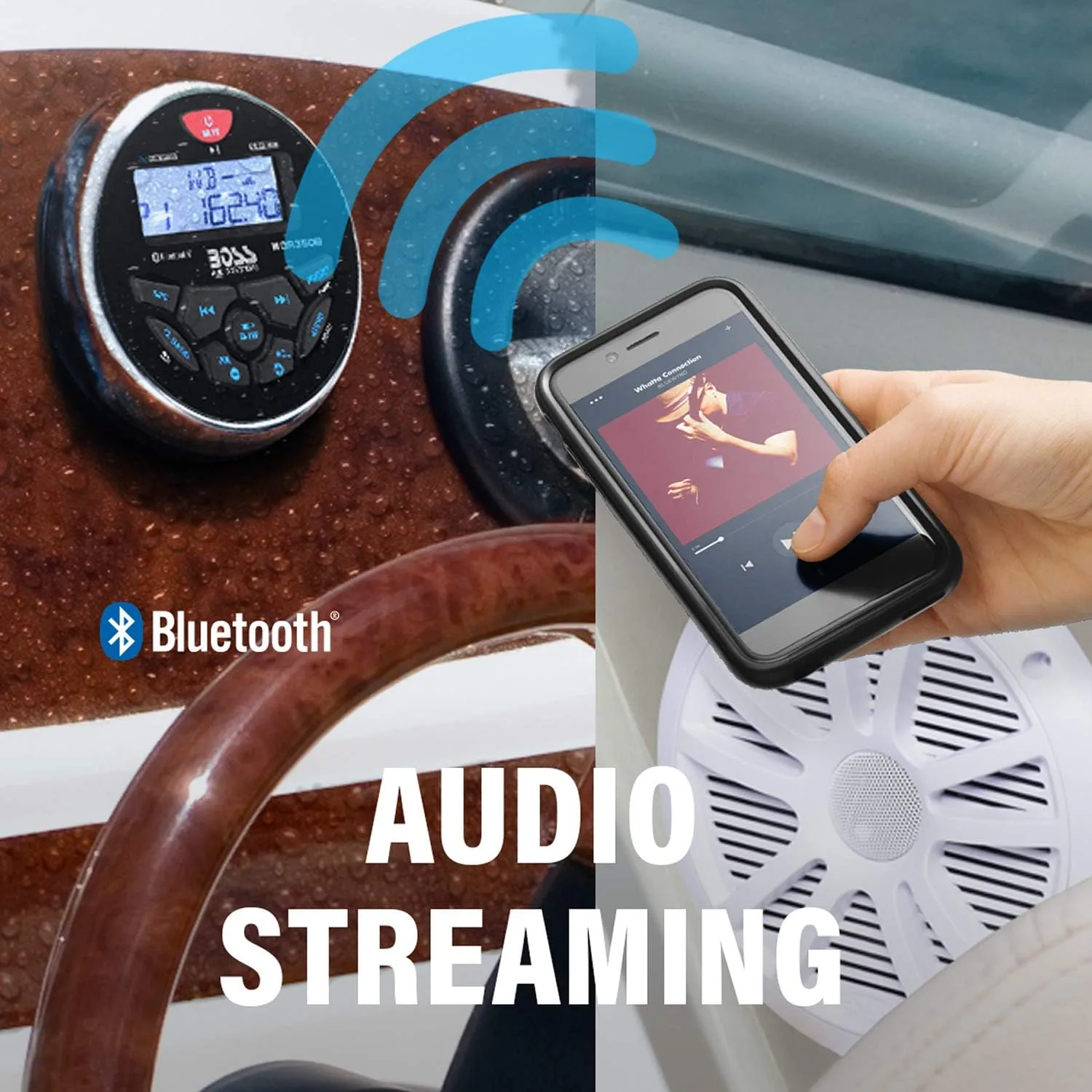 BOSS Audio Systems MGR350B Marine Gauge Receiver and Speaker Kits