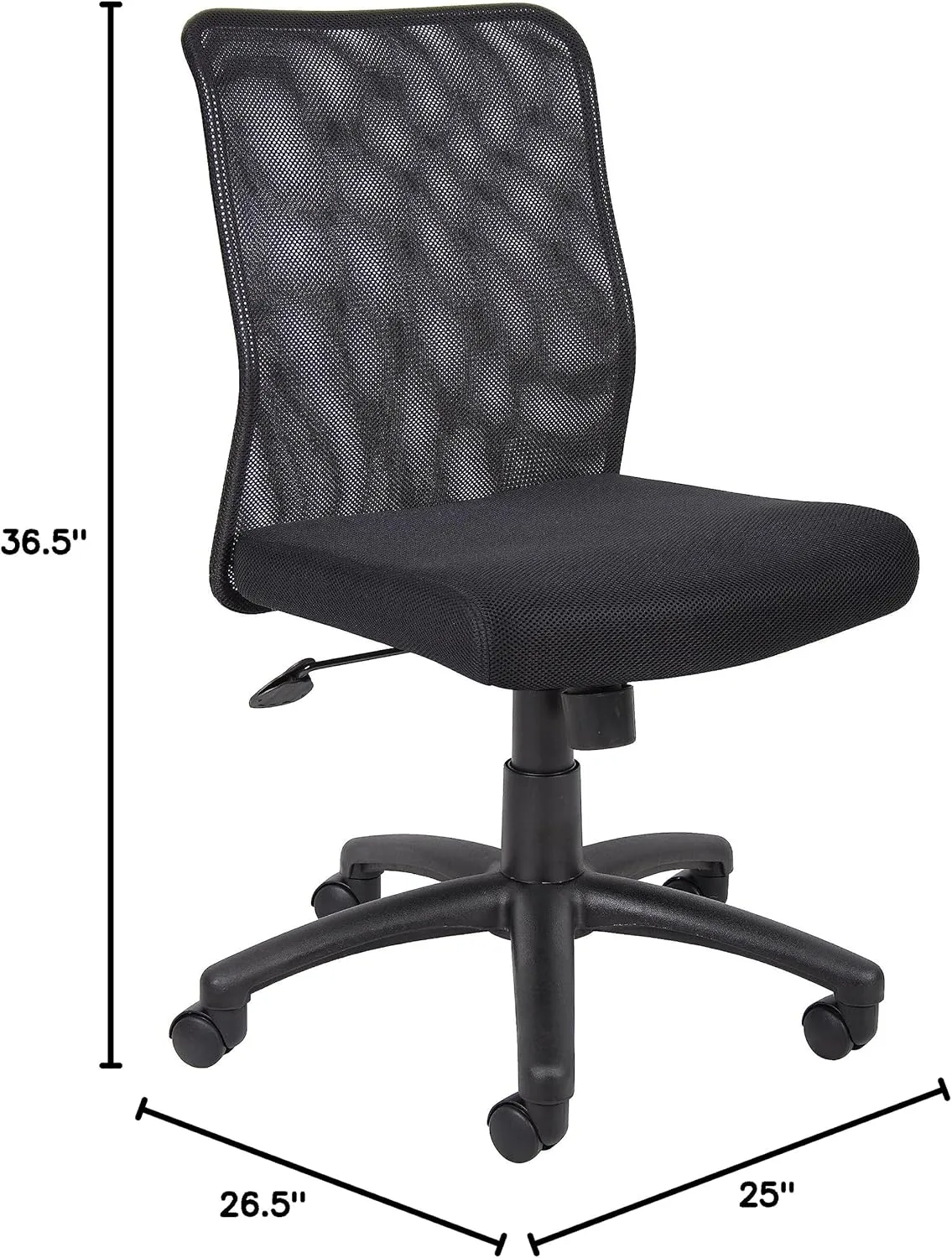 Boss Office Products Budget Mesh Task Chair without Arms in Black