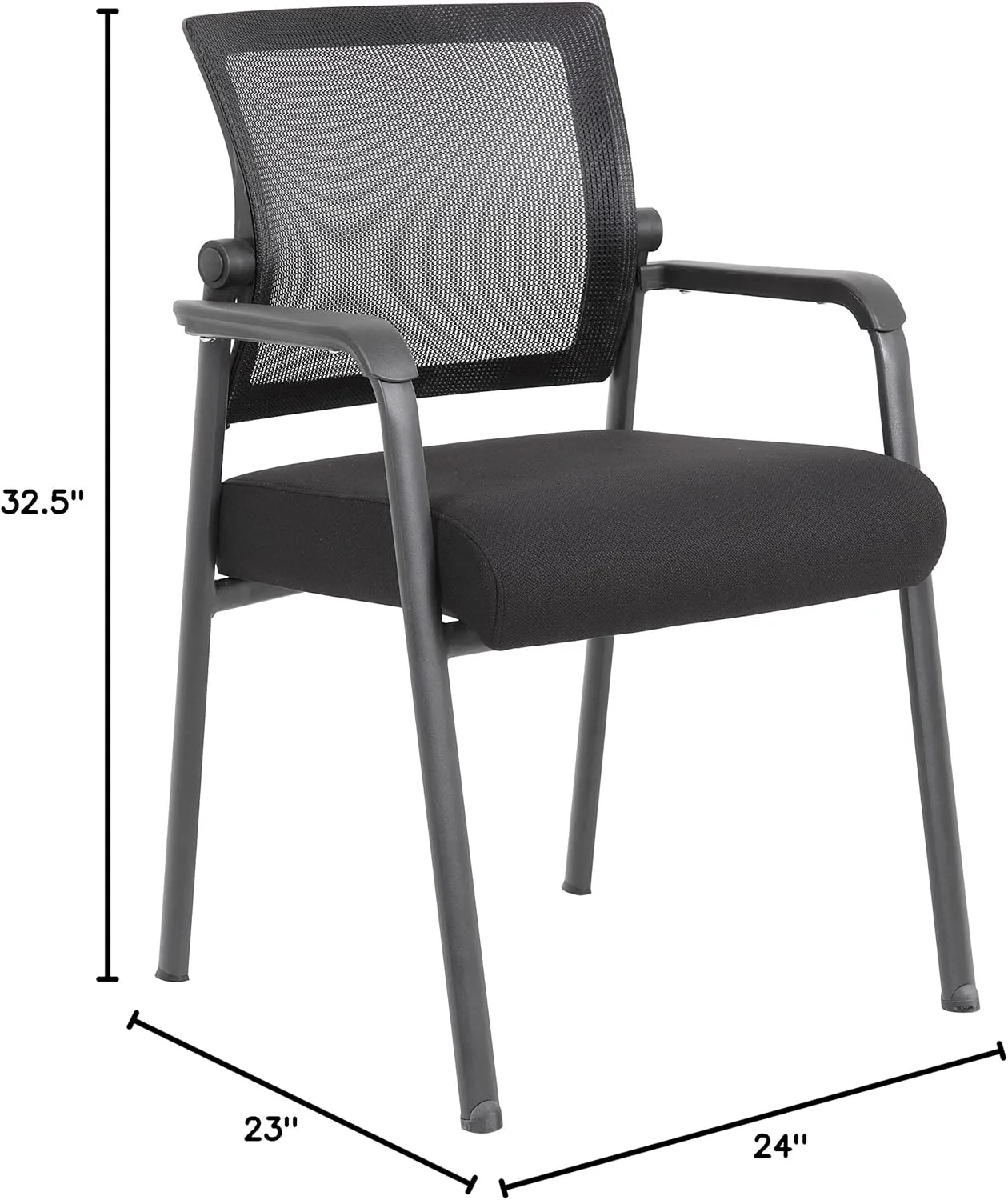 Boss Office Products Mesh 4-Legged Guest Chair, Black