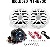 BOSS Audio Systems MG150W.6 Marine Boat Stereo Sound System Speaker Package - Built-in 2 Cannel Amplifier Head Unit