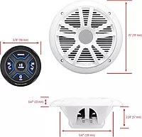 BOSS Audio Systems MG150W.6 Marine Boat Stereo Sound System Speaker Package - Built-in 2 Cannel Amplifier Head Unit